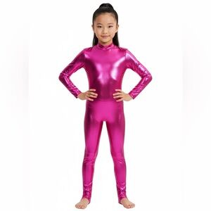 Shiny Pink Full-Body Unitard